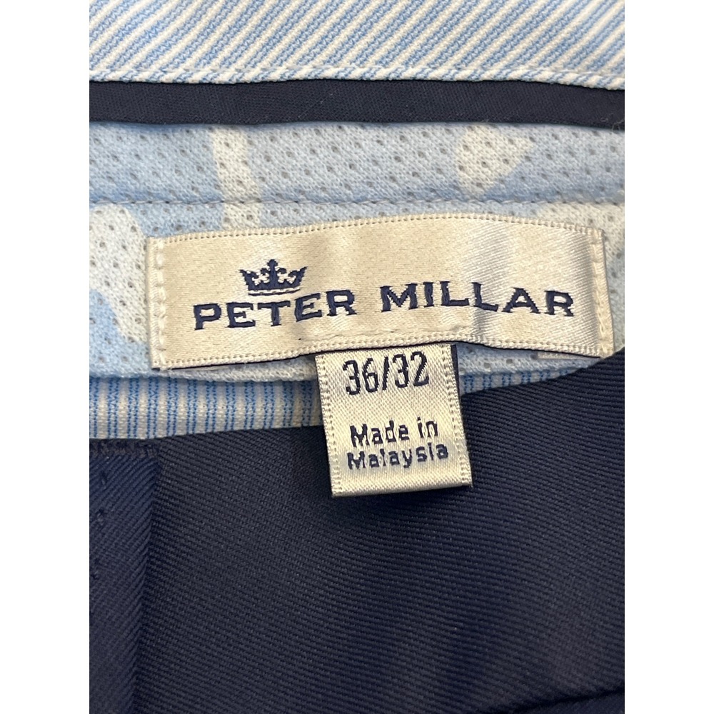 Peter Millar Crown Sport‎ Mens 36x32 Navy Blue Performance Golf Pants MF18EB78FB